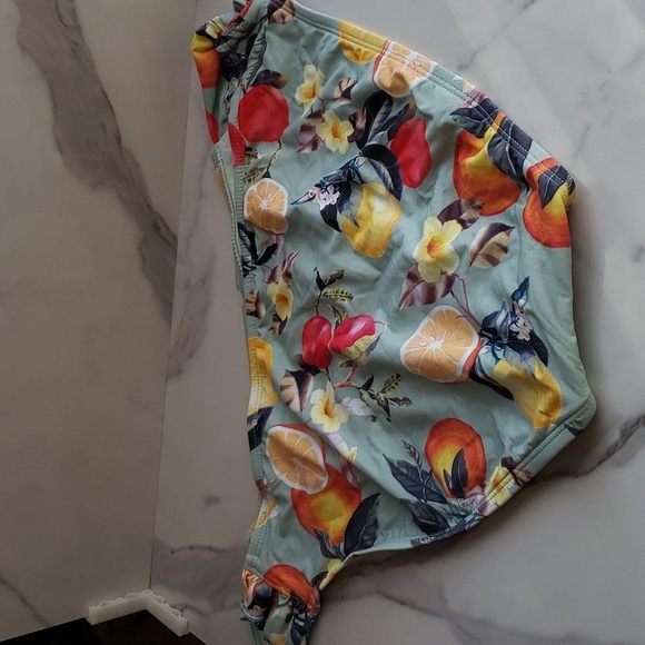 Kona Sol Double Tab Medium Coverage  Hipster Bikini Bottom Floral & Fruit XL # - Picture 8 of 12